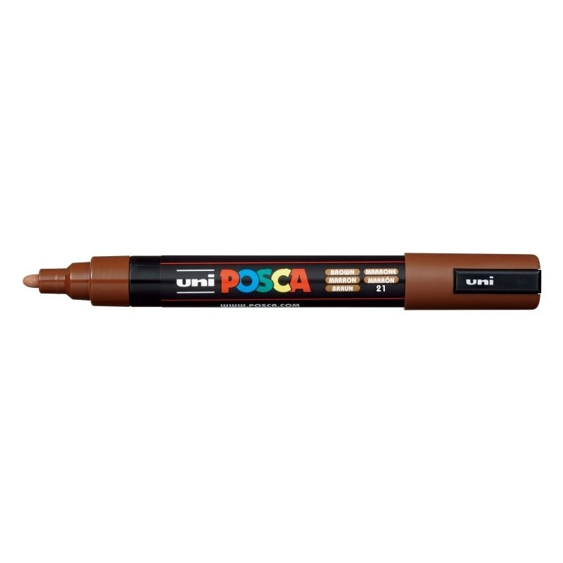 Posca PC-5M Paint Marker - Bullet Tip 1.8-2.5mm - Water-Based Ink - Light Resistant - Non-Permanent - Brown