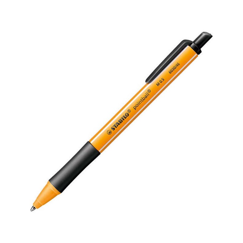 Stabilo Pointball Esferográfica Retrátil - Ponta de 1mm - Tinta à Base de Óleo - Recarregável - 79% Plástico Reciclado - Grip