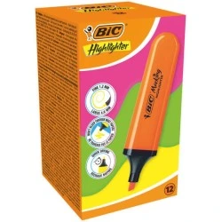 Bic Marking Highlighter Flat Marcador Fluorescente - Punta Biselada - Trazo entre 1.70 y 4.80 mm - Tinta con Base de Agua