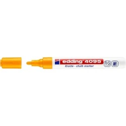 Edding 4095 Marcador de Giz Líquido - Ponta Redonda - Traço entre 2 e 3mm - Odor Neutro - Cor Laranja Néon