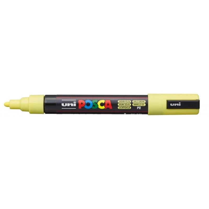 Posca PC-5M Paint Marker - Polyester Tip 1.8-2.5mm - Water-Based Ink - Light Resistant - Sun Yellow