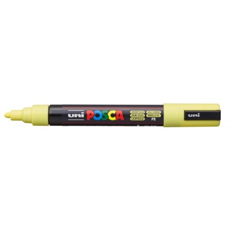 Posca PC-5M Marcador de Pintura - Ponta de Poliéster 1.8-2.5mm - Tinta à Base de Água - Resistente à Luz - Cor Amarelo Sol