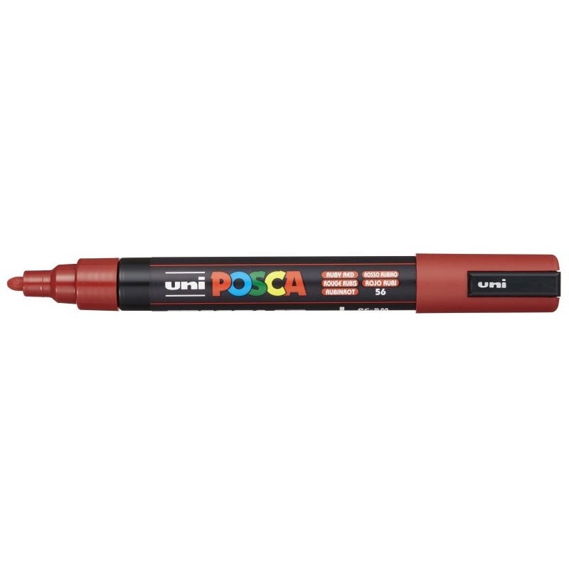 Posca PC-5M Paint Marker - Bullet Tip 1.8-2.5mm - Water-Based Ink - Light Resistant - Non-Permanent - Ruby Red