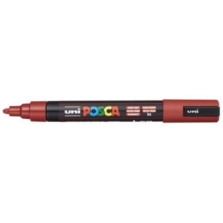 Posca PC-5M Paint Marker - Bullet Tip 1.8-2.5mm - Water-Based Ink - Light Resistant - Non-Permanent - Ruby Red