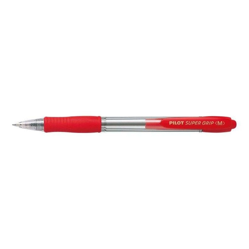 Pilot Esferográfica de Esfera Retrátil SuperGrip - Ponta Redonda 1,0mm - Traço 0,27mm - Tinta de Óleo - Grip Ergonómico - Cor