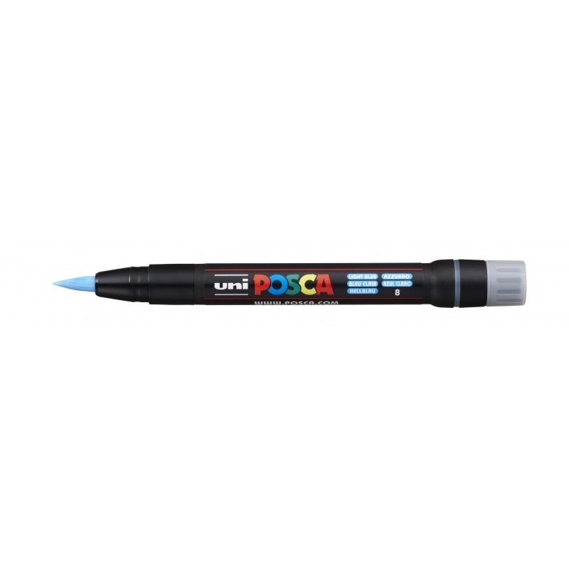 Posca PCF-350 Marcador de Pintura - Punta Acrilica Estilo Pincel - Base al Agua - Resistente a la Luz - No Permanente - Inodoro