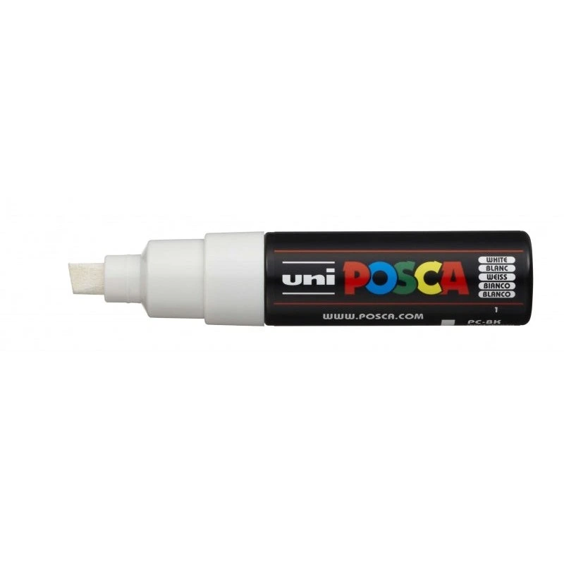 Posca PC-8K Marcador de Pintura - Ponta Biselada Acrílica 8mm - Tinta à Base de Água - Não Permanente - Resistente à Luz