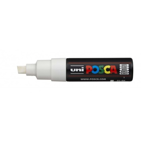 Posca PC-8K Marcador de Pintura - Punta Biselada Acrilica 8mm - Tinta Base al Agua - No Permanente - Resistente a la Luz