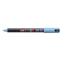 Posca PC-1MR Marcador de Pintura - Ponta Roller de Fibra 0,7mm - Tinta Pigmentada à Base de Água - Resistente à Luz - Cor Azul