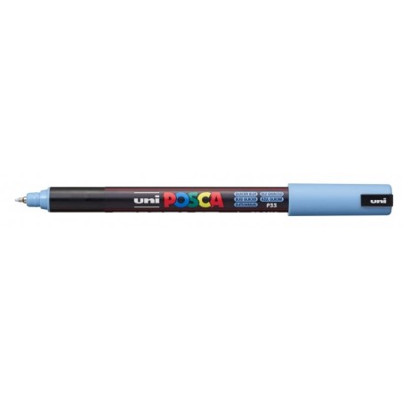 Posca PC-1MR Paint Marker - 0.7mm Fibre Roller Tip - Water-Based Pigmented Ink - Light Resistant - Glacier Blue Colour