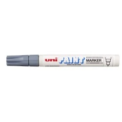 Uni-ball PX-20 Paint Marker - Acrylic Bullet Tip 2.2-2.8mm - Permanent on All Surfaces - Light and Water Resistant - Colour Grey