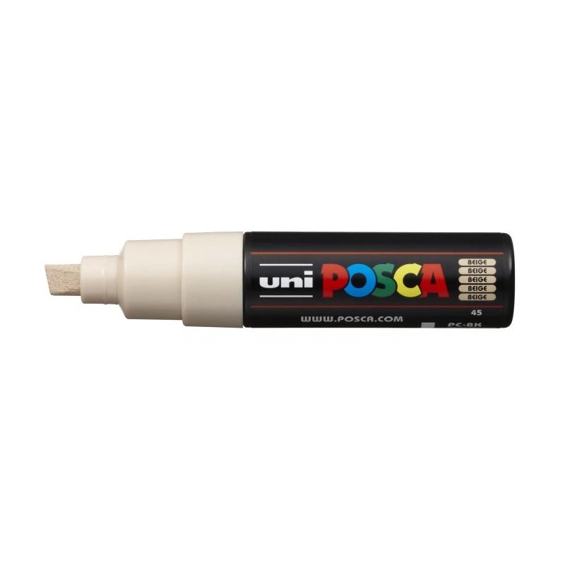 Posca PC-8K Marcador de Pintura - Punta Biselada Acrilica 8mm - Tinta Base al Agua - No Permanente - Resistente a la Luz