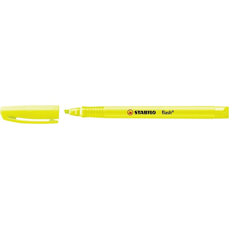 Stabilo Flash Surligneur Fluorescent - Format Poche - Tracé de 1 et 3.5mm - Encre à Base d'Eau - Couleur Jaune