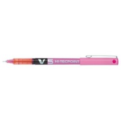 Pilot Esferográfica de tinta líquida V5 HI-Tecpoint Rollerball - Ponta fina de agulha 0,5mm - Traço 0,3mm - Cor Rosa