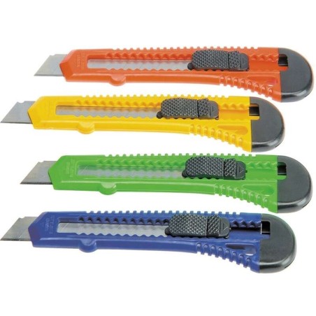 Bismark Grand Cutter Rétractable - Dimensions 17x8x15cm - Poignée en Plastique - Verrouillage de Sécurité - Couleurs Assorties