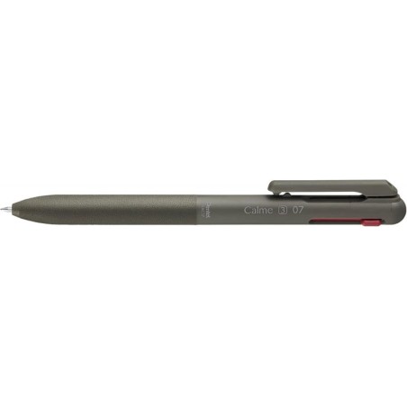 Pentel Calme Retractable 3-Colour Ballpoint Pen 0.7mm - Green Body - Blue, Red and Black Ink Colours