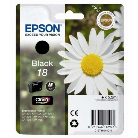 Epson T1801 (18) Noir Cartouche d'encre Original - C13T18014012
