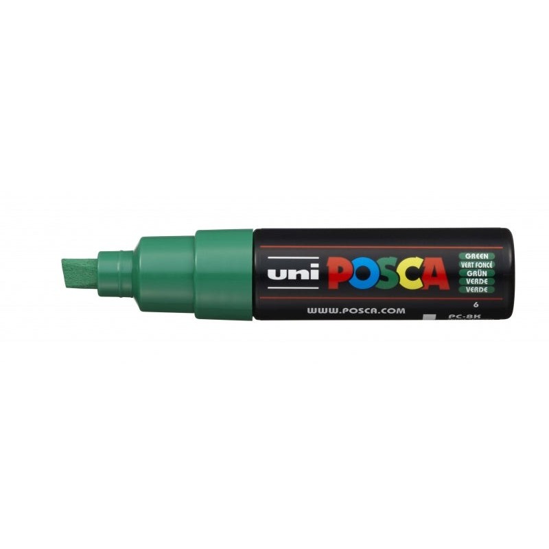 Posca PC-8K Marqueur Peinture à Base d'Eau - Pointe Biseautée Acrylique 8mm - Ligne Épaisse - Résistant à la Lumière - Couleur