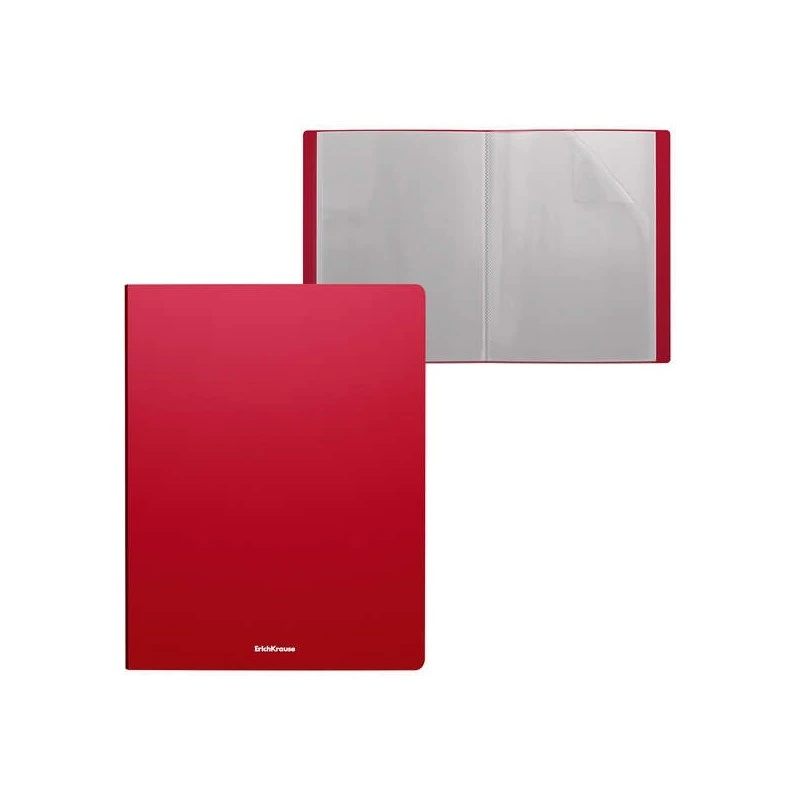 Erichkrause Matt Classic Carpeta con 20 Fundas - Tamaño A4 - Color Rojo