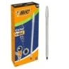 Bic Cristal Glace Stylo à Bille - Corps Opaque de Couleur Argent Mat - Pointe Ronde de 1mm - Tracé 0.4mm - Encre à Base d'Huile