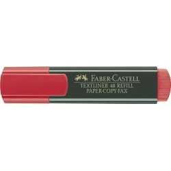 Faber-Castell Textliner 48 Highlighter Marker - Chisel Tip - 1.2mm to 5mm Line Width - Water-Based Ink - Red