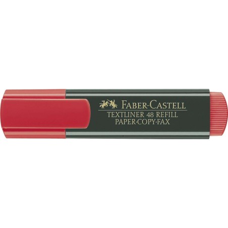 Faber-Castell Textliner 48 Highlighter Marker - Chisel Tip - 1.2mm to 5mm Line Width - Water-Based Ink - Red