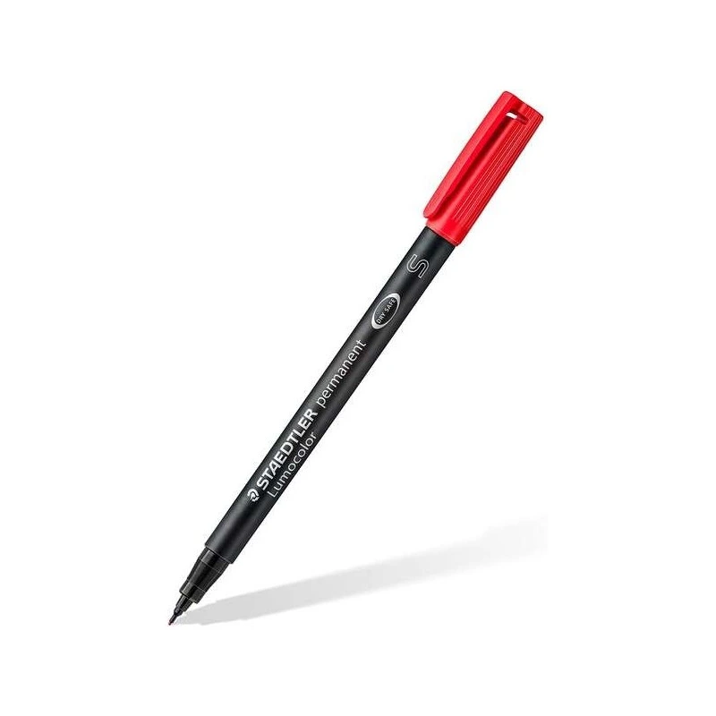 Staedtler Lumocolor Permanent 313 Fine Tip Permanent Marker - Line Width Approx. 0.4mm - Quick Drying - Red