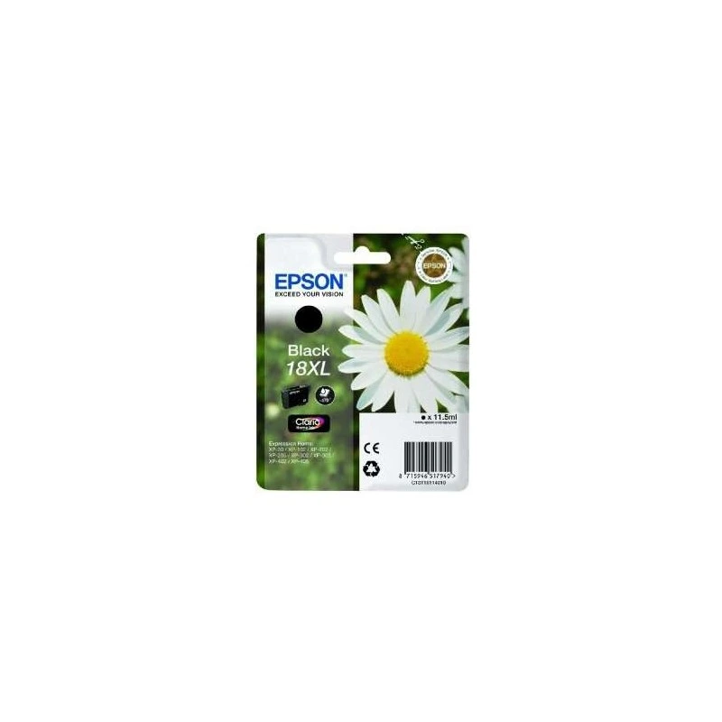 Epson T1811 (18XL) Black Ink Cartridge Original - C13T18114012