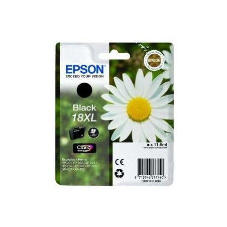 Epson T1811 (18XL) Black Ink Cartridge Original - C13T18114012