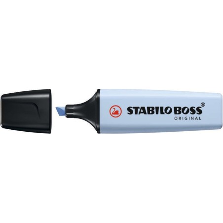 Stabilo Boss 70 Pastel Fluorescent Highlighter Marker - 2 to 5mm Line Width - Refillable - Water-Based Ink - Cloudy Blue Colour