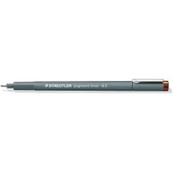 Staedtler Pigment Liner 308 Fineliner Pen - 0.5mm Line Width - Quick Drying - Brown