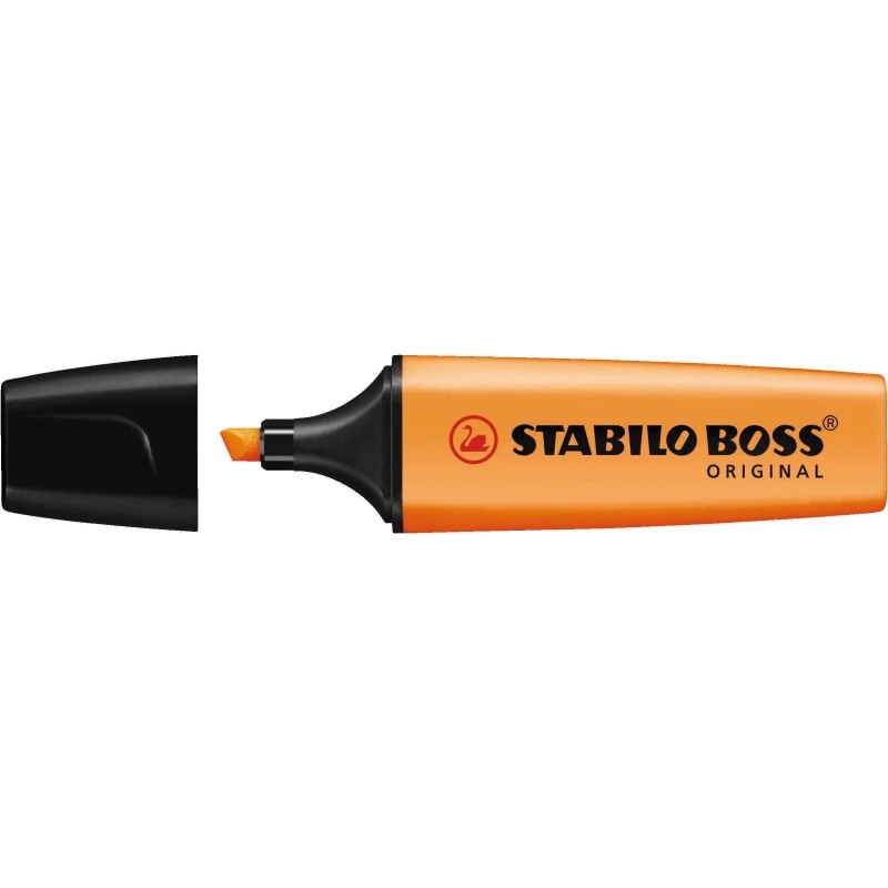Stabilo Boss 70 Fluorescent Highlighter Marker - 2 to 5mm Line Width - Refillable - Water-Based Ink - Fluorescent Orange