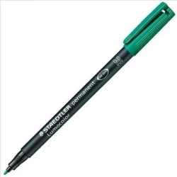 Staedtler Lumocolor 317 Permanent Marker - Medium Bullet Tip - Approx. 1mm Line Width - Cap with Clip - Fast Drying - Green