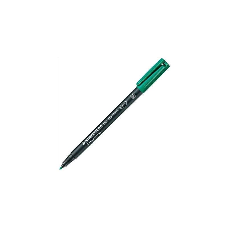 Staedtler Lumocolor 317 Permanent Marker - Medium Bullet Tip - Approx. 1mm Line Width - Cap with Clip - Fast Drying - Green