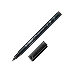 Staedtler Lumocolor 318 Permanent Marker - Fine Round Tip - 0.6mm Line - Cap with Clip - Quick Drying - Black