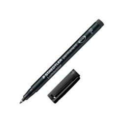 Staedtler Lumocolor 318 Permanent Marker - Fine Round Tip - 0.6mm Line - Cap with Clip - Quick Drying - Black