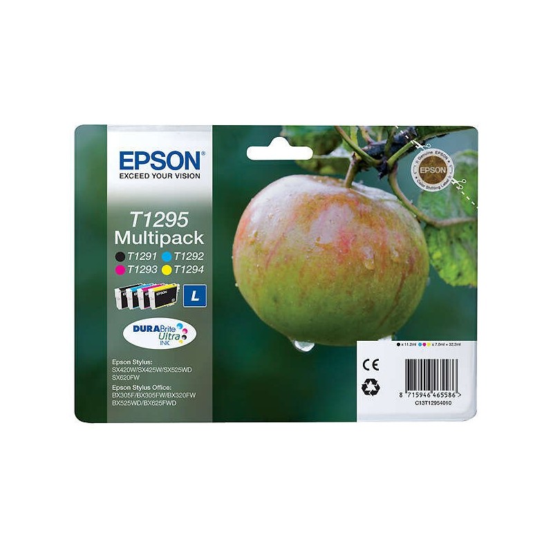 Epson T1295 Pack de 4 Cartouches d'Encre Originales - C13T12954012