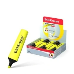 Erichkrause Visioline V-12 Marcador Fluorescente - Ponta Biselada - Tinta à Base de Água - Cor Amarela