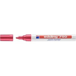 Edding 750 Permanent Marker - Round Tip - Line Width between 2 and 4 mm. - Opaque Ink - Quick Drying - Red Colour