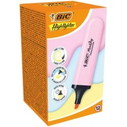 Bic Marking Highlighter Flat Surligneur Fluorescent - Pointe Biseautée - Trait entre 1.20 et 4.60 mm - Encre à Base d'Eau