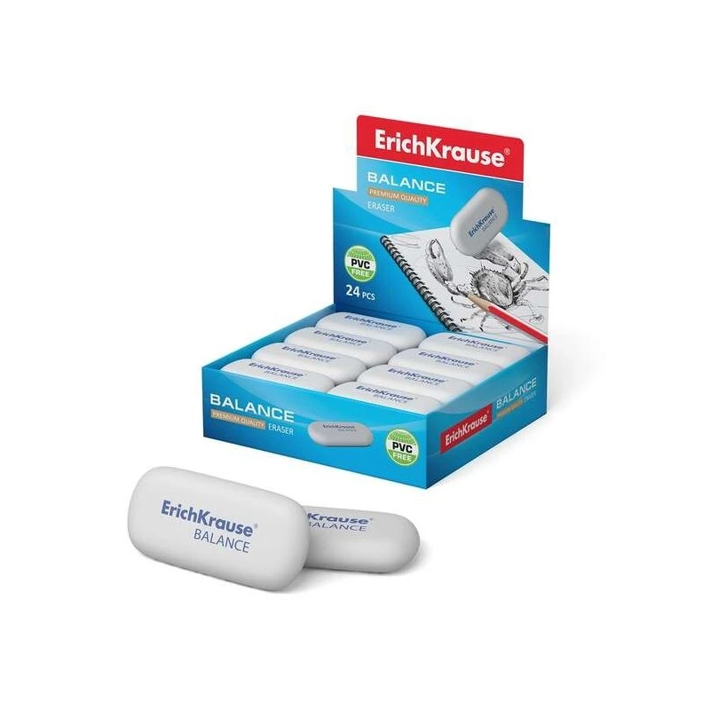 Erichkrause Balance Medium-Hardness Eraser - Made of Hypoallergenic Thermoplastic Rubber - Eco-Friendly and Modern - Free of
