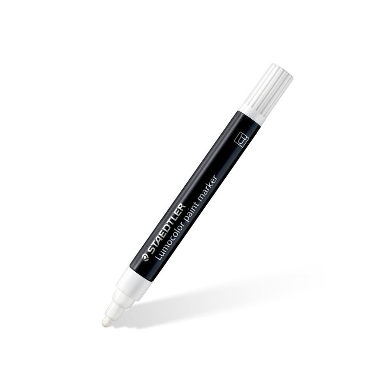 Staedtler Lumocolor 349 Permanent Acrylic Marker - Line Width 2.4 mm approx. - Water-Based Ink - Colour White