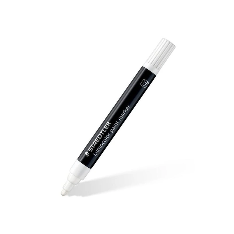 Staedtler Lumocolor 349 Permanent Acrylic Marker - Line Width 2.4 mm approx. - Water-Based Ink - Colour White