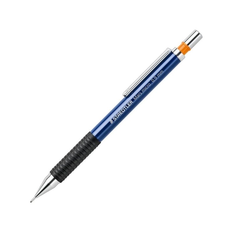 Staedtler Mars Micro 775 Porte-Mines 0.9mm - Pointe Métallique Rétractable - Mine Amortie - Grip en Caoutchouc - Clip