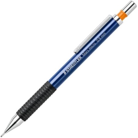 Staedtler Mars Micro 775 Lapiseira 0,9mm - Ponta Metálica Retrátil - Mina Amortecida - Grip de Borracha - Clip Metálico - Cor
