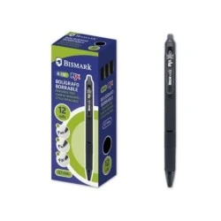 Bismark Fix Esferográfica Retrátil Apagável - Ponta Fina 0,7mm - Com Clip - Cor Preta