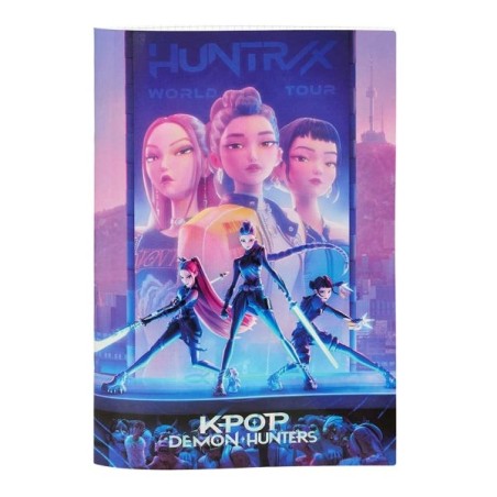 Safta K-Pop Demon Hunters Caderno Agrafado - Formato A4 - Quadriculado de 5x5mm - Cantos Arredondados - 20.5x29.7cm - Multicolor