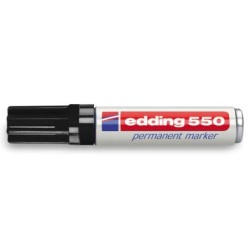 Edding 550 Marqueur Permanent - Pointe Ronde - Trait entre 3 et 4 mm. - Rechargeable - Séchage Rapide - Couleur Noir