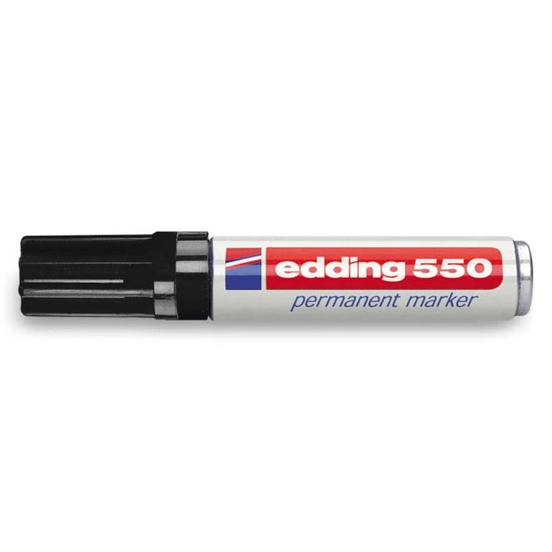 Edding 550 Permanent Marker - Round Tip - Line Width between 3 and 4 mm. - Refillable - Fast Drying - Black