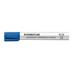 Staedtler Lumocolor 351 Marqueur pour Tableau Blanc - Pointe Ronde - Trait 2mm - Capuchon avec Clip - Couleur Bleu